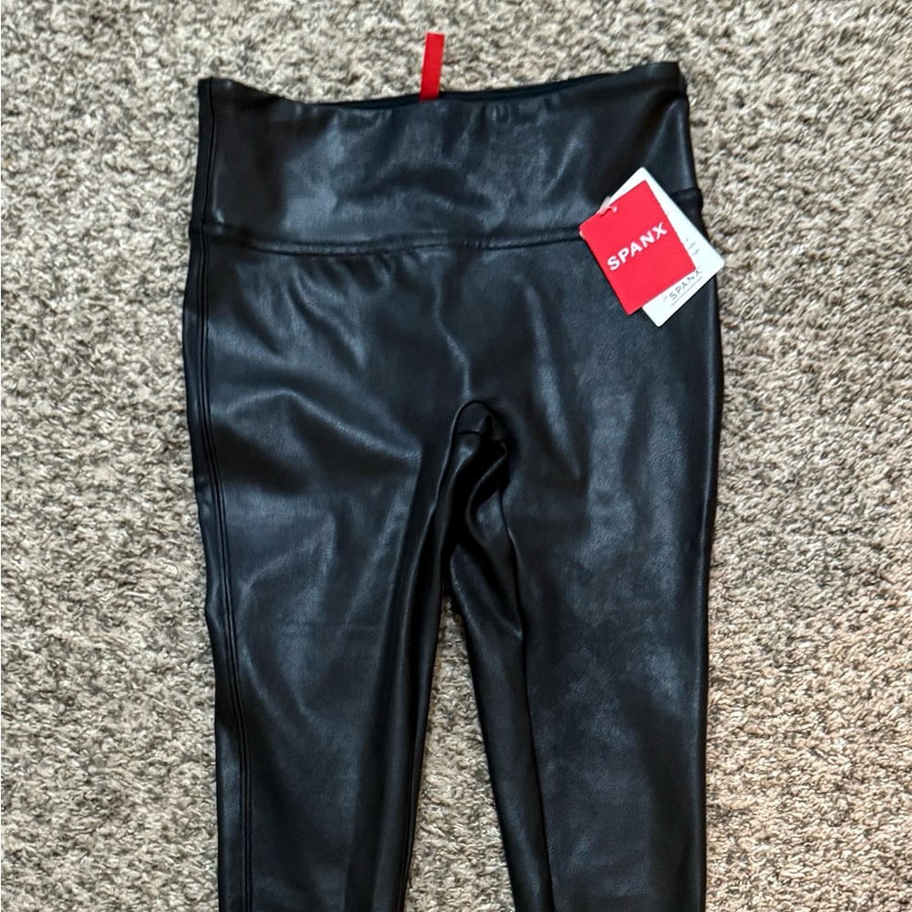 SPANX Black Faux Leather Leggings